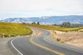 Empty curvy road in Napa valley in autumn Royalty Free Stock Photo