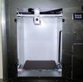 Empty 3d printer close up. 3d printer with empty desktop inside. Cope space. Royalty Free Stock Photo