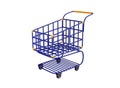 Empty 3D Shopping Cart Ideas for Shopping online trading and digital marketing concepts, supermarkets, retail stores, grocery