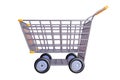 Empty 3D Shopping Cart Ideas for Shopping online trading and digital marketing concepts, supermarkets, retail stores, grocery