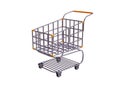 Empty 3D Shopping Cart Ideas for Shopping online trading and digital marketing concepts, supermarkets, retail stores, grocery