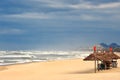 Empty Da Nang beach in Vietnam. Royalty Free Stock Photo