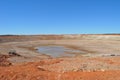 Empty dam drought no water Royalty Free Stock Photo