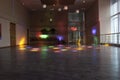 Empty dance hall with colored lights/dance hall Royalty Free Stock Photo