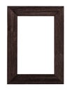 Empty dark brown painted wide wooden picture frame Royalty Free Stock Photo