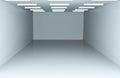 Empty dark room with lightrays 3d render
