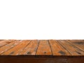 Empty dark wooden top table in front of abstract white background . Can be used for display or montage your products.Mock up for s Royalty Free Stock Photo