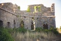 Empty decaying castle in forest