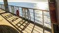 Empty deck on a passenger boat or cruise ship