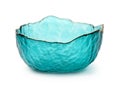 Empty decorative green glass bowl