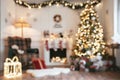 Empty defocused christmas room background