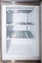 Empty and defrosted household freezer with open door Royalty Free Stock Photo