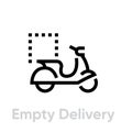 Empty Delivery Bike icon. Editable line vector.