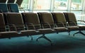 Empty departure airport lounge with new seats Royalty Free Stock Photo