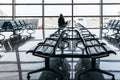 Empty departure lounge at the airport