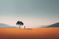 empty desert desert backgroundempty desert desert backgrounddesert landscape with a lonely Royalty Free Stock Photo