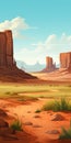 High Quality Dell Illustration Of Wild West Landscape In Arizona