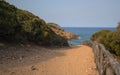 Empty dirt road in the coastline of southern sardinia island