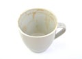 Empty and dirty coffee cup