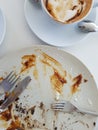 Empty dirty plates Royalty Free Stock Photo