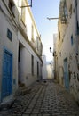 Empty and dirty street of Tunis