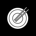 Empty dish with chopsticks dark mode glyph icon