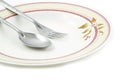 Empty dish spoon and fork Royalty Free Stock Photo