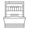 Empty dishwasher icon, outline style