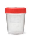 Empty disposable plastic specimen test container