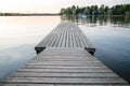 Empty dock in the evening sunset