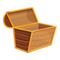 Empty dower chest icon, cartoon style