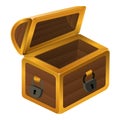 Empty dower chest icon, cartoon style