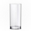 Empty drinking glass cup isolated on white background. Realistic 3d transparent glassware vector illustration. Mock up Royalty Free Stock Photo