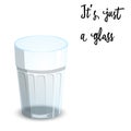 Empty drinking glass cup isolated on white background. Vector Illustration. Transparent glass. Royalty Free Stock Photo