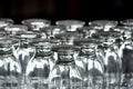 Empty drinking glasses in a restaurant Royalty Free Stock Photo