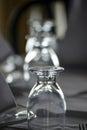 Empty drinking glasses in a restaurant Royalty Free Stock Photo