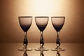 Empty drinking transparent wine glasses Royalty Free Stock Photo