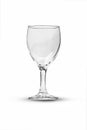 Empty drinking wine glass on white backgorund. Royalty Free Stock Photo