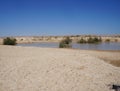 Almost empty reservoir for water in south Israel Royalty Free Stock Photo