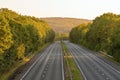 British road transport. Road during sunset. Royalty Free Stock Photo