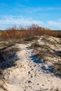 empty dunes by the sea side in early spring