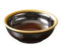 Empty earthenware bowl for gourmet soup meal