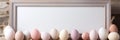 Empty Easter Banner with Delicate Pastel Eggs Frame - Ample Space for Text and Copywriting. Mock up