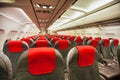Empty economy seats inside aircraft