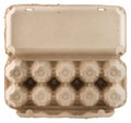 Empty egg carton bottom view isolated Royalty Free Stock Photo