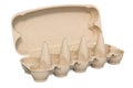 Empty egg carton, 3D rendering Royalty Free Stock Photo
