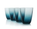 Empty elegant colorful glasses on white Royalty Free Stock Photo