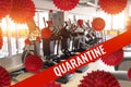 Empty ellipsoids cardio and closed gyms for quarantine, the concept of combating the epidemic of coronavirus covid 19 Royalty Free Stock Photo