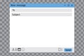 Empty email window. Mail window template. Computer screen. App interface template. Stock image