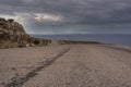 Empty endless mountain road towards Kato Zakros, Crete, Greece